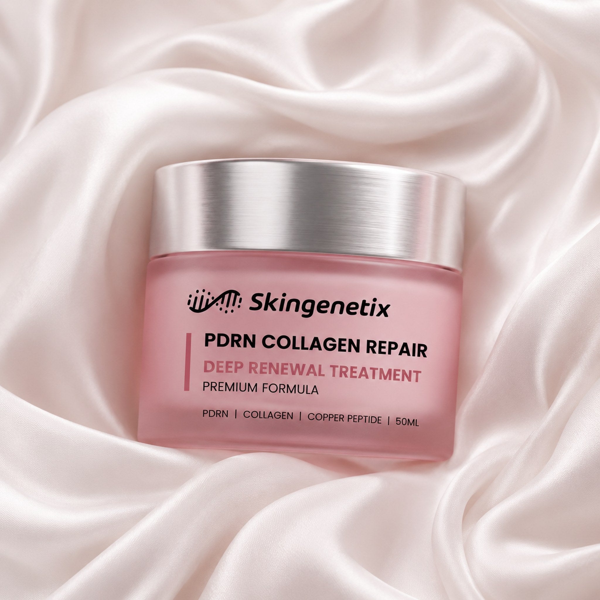 Skingenetix pdrn collagen copper peptide deep renewal repair skin cream silk wrap 3 skingene