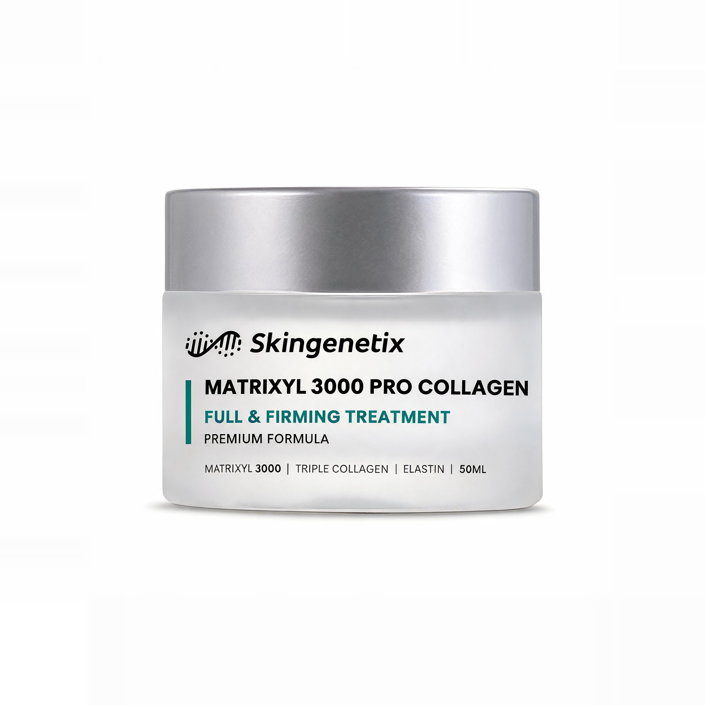 Skingenetix Matrixyl 3000 Pro Collagen Full & Firming cream, 50ml - frosted jar on white