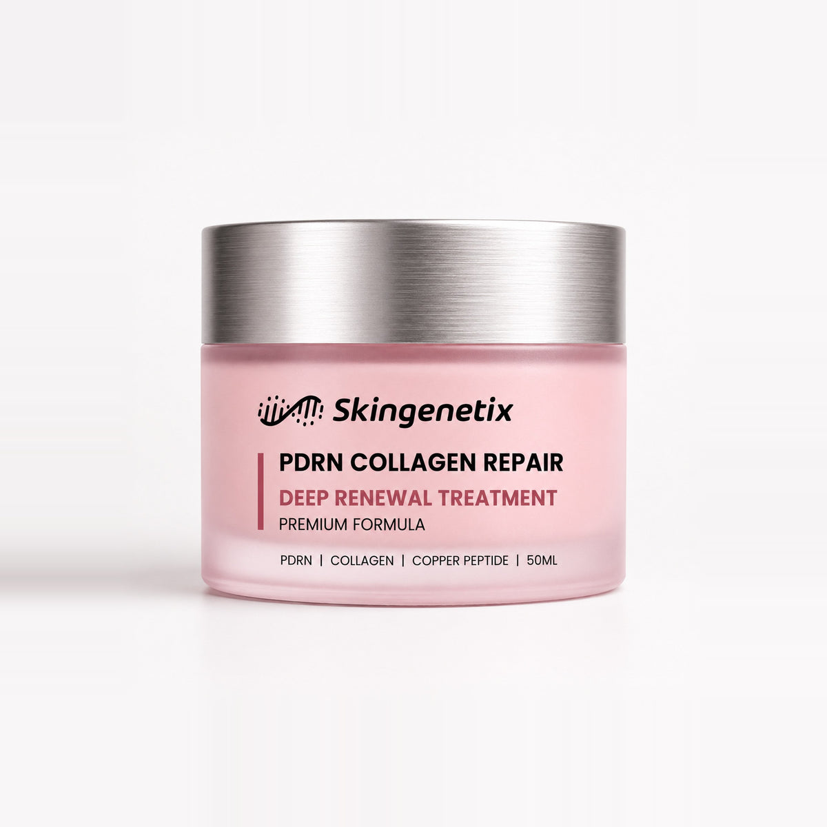 Skingenetix PDRN 1% Collagen Night Cream, 50ml - pink jar on white